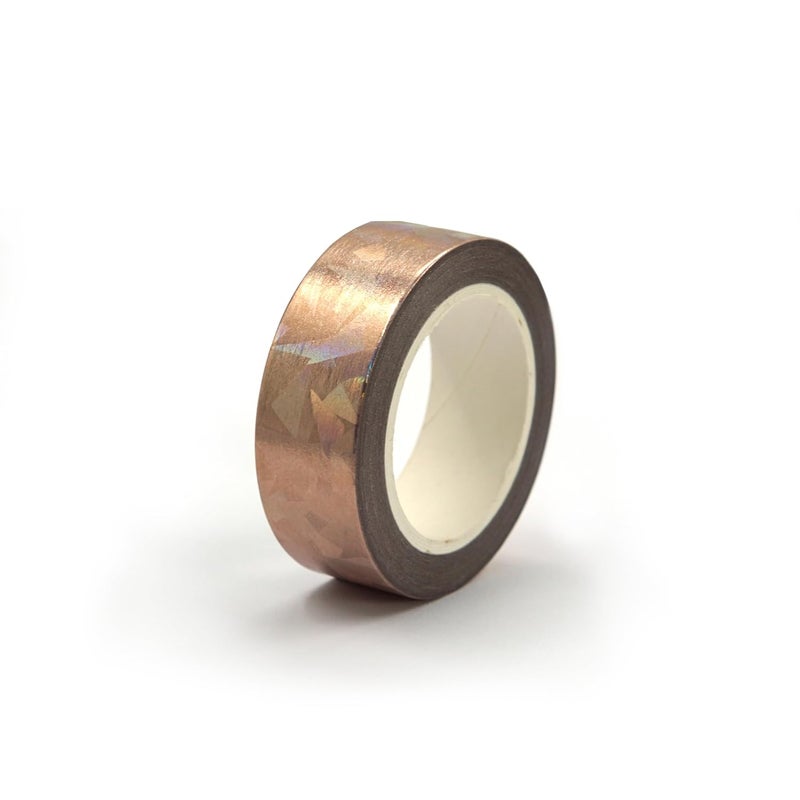 SIDAZON Rose Gold Broken Glass foil washi Tape for Wall Decor Decorative Tape Crafts Washy-Tape Strips Duct Tape Metallic washi Tape Self Adhesive Masking Tape 0.59in x33FT (Rose Gold Broken Glass) - Image 1